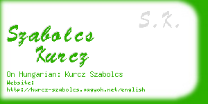 szabolcs kurcz business card